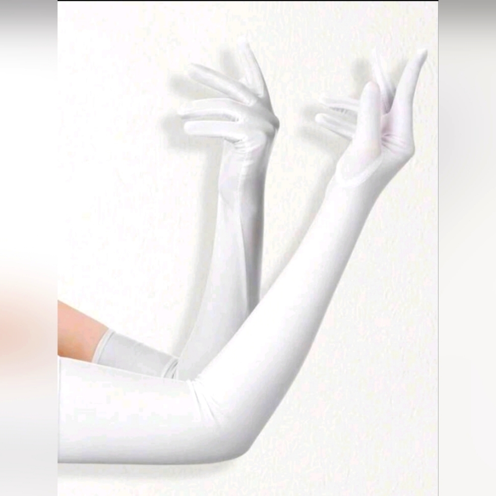 Satin White Gloves